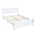 Karl Home Wood Bed Frame Full Size Platform Bed with Headboard White