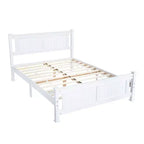 Karl Home Wood Bed Frame Full Size Platform Bed with Headboard White