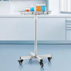 VEVOR Mayo Stand, Vassoio Mayo in Acciaio Inox, Capacità di Carico fino a 15,9 kg, Altezza Regolabile 64-101 cm, Vassoio Medico su Ruote con Vassoio Rimovibile