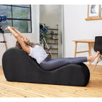 Avana Chaise Longue Elegante per Yoga - Prodotto negli USA - Ottima per Stretching, Rilassamento, Esercizi e Altro, 60P x 18L x 26A pollici, Grigio Chiaro