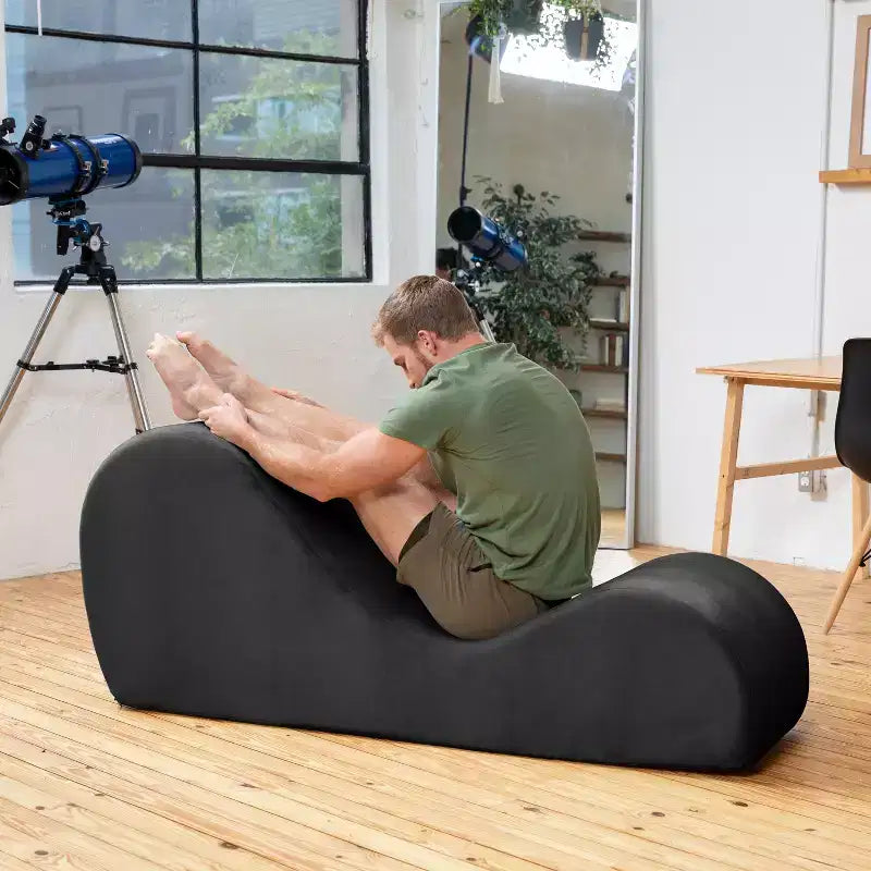 Avana Chaise Longue Elegante per Yoga - Prodotto negli USA - Ottima per Stretching, Rilassamento, Esercizi e Altro, 60P x 18L x 26A pollici, Grigio Chiaro