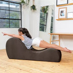 Avana Chaise Longue Elegante per Yoga - Prodotto negli USA - Ottima per Stretching, Rilassamento, Esercizi e Altro, 60P x 18L x 26A pollici, Grigio Chiaro