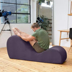 Avana Chaise Longue Elegante per Yoga - Prodotto negli USA - Ottima per Stretching, Rilassamento, Esercizi e Altro, 60P x 18L x 26A pollici, Grigio Chiaro