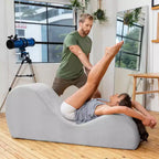 Avana Chaise Longue Elegante per Yoga - Prodotto negli USA - Ottima per Stretching, Rilassamento, Esercizi e Altro, 60P x 18L x 26A pollici, Grigio Chiaro