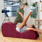 Avana Chaise Longue Elegante per Yoga - Prodotto negli USA - Ottima per Stretching, Rilassamento, Esercizi e Altro, 60P x 18L x 26A pollici, Grigio Chiaro