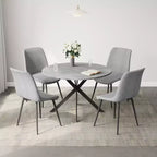 EROMMY Ensemble table à manger ronde 47.2, Table de cuisine moderne avec 4 chaises