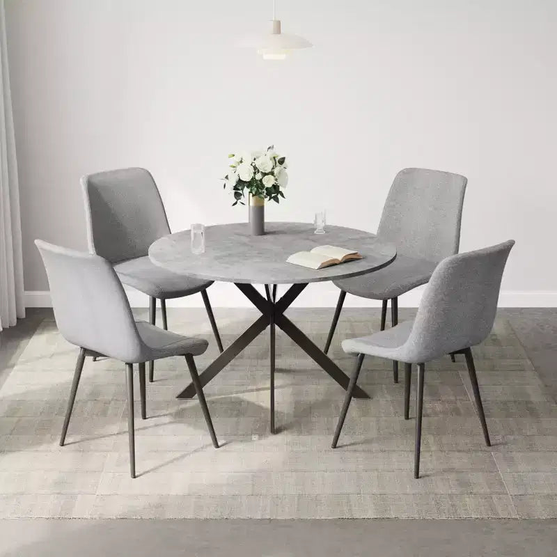 EROMMY Ensemble table à manger ronde 47.2, Table de cuisine moderne avec 4 chaises