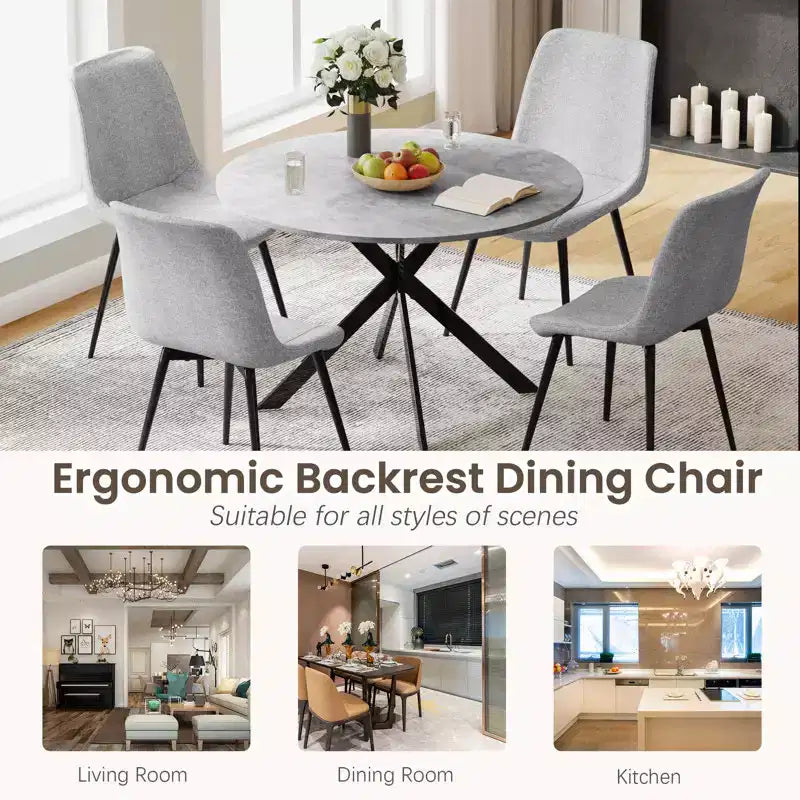 EROMMY Ensemble table à manger ronde 47.2, Table de cuisine moderne avec 4 chaises