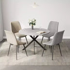EROMMY Ensemble table à manger ronde 47.2, Table de cuisine moderne avec 4 chaises