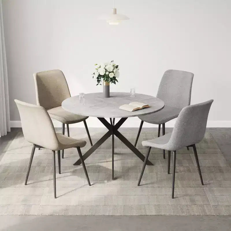 EROMMY Ensemble table à manger ronde 47.2, Table de cuisine moderne avec 4 chaises
