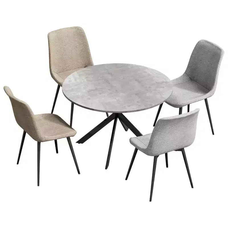 EROMMY Ensemble table à manger ronde 47.2, Table de cuisine moderne avec 4 chaises