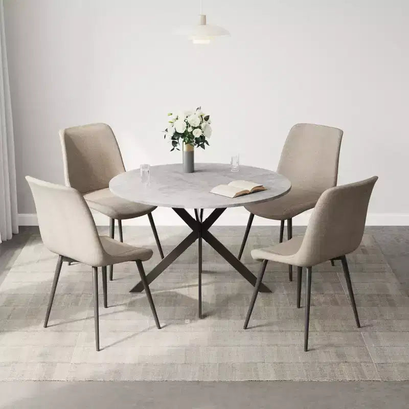 EROMMY Ensemble table à manger ronde 47.2, Table de cuisine moderne avec 4 chaises