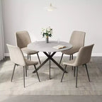 EROMMY Ensemble table à manger ronde 47.2, Table de cuisine moderne avec 4 chaises