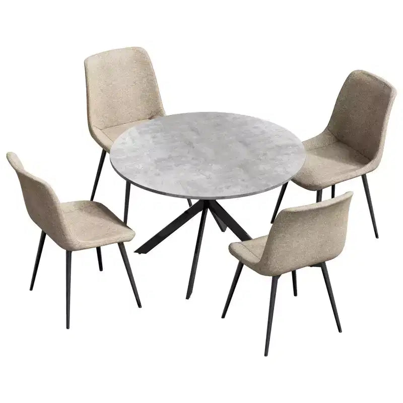 EROMMY Ensemble table à manger ronde 47.2, Table de cuisine moderne avec 4 chaises