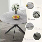 EROMMY Ensemble table à manger ronde 47.2, Table de cuisine moderne avec 4 chaises