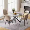 EROMMY 47.2 Round Dining Table Set, Modern Kitchen Table Wit 4 Chairs