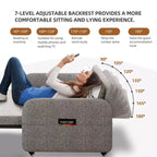 Divano Letto Estraibile Moderno Regolabile Luck Live con Tessuto in Lino Moderno per Soggiorno