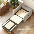 Divano Letto Estraibile Moderno Regolabile Luck Live con Tessuto in Lino Moderno per Soggiorno