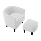 Fauteuil d'appoint Okak pour Chambre à Coucher, Fauteuil Moderne Rembourré en Velours Côtelé avec Repose-Pieds et Ottoman Confortable