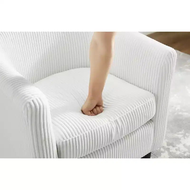 Fauteuil d'appoint Okak pour Chambre à Coucher, Fauteuil Moderne Rembourré en Velours Côtelé avec Repose-Pieds et Ottoman Confortable
