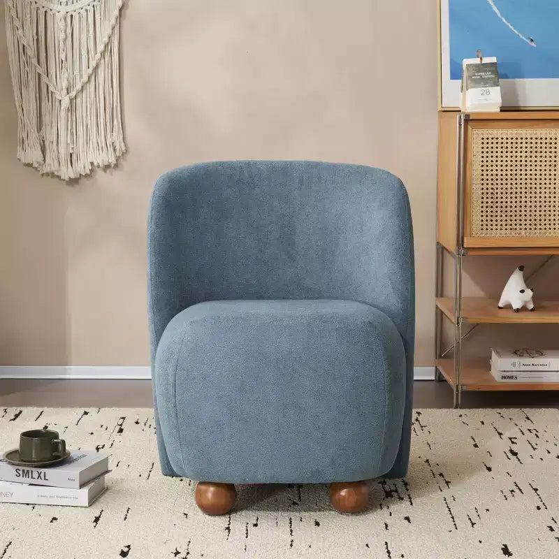 Chaises d'appoint Okak pour chambre à coucher, chaises d'appoint modernes à dossier bas, chaises de salon rembourrées sans accoudoirs, pieds ronds en bois de pin