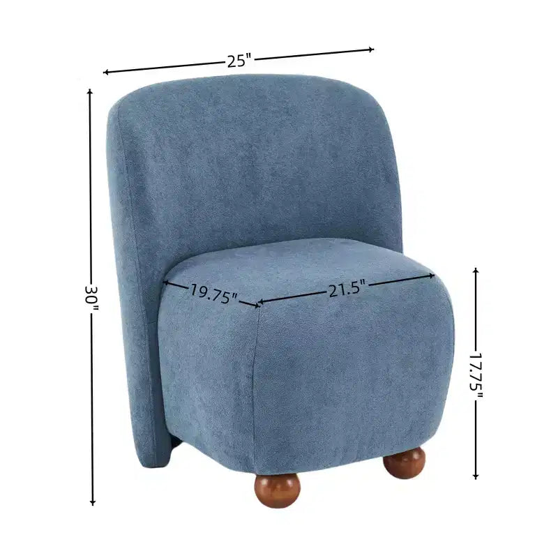 Chaises d'appoint Okak pour chambre à coucher, chaises d'appoint modernes à dossier bas, chaises de salon rembourrées sans accoudoirs, pieds ronds en bois de pin