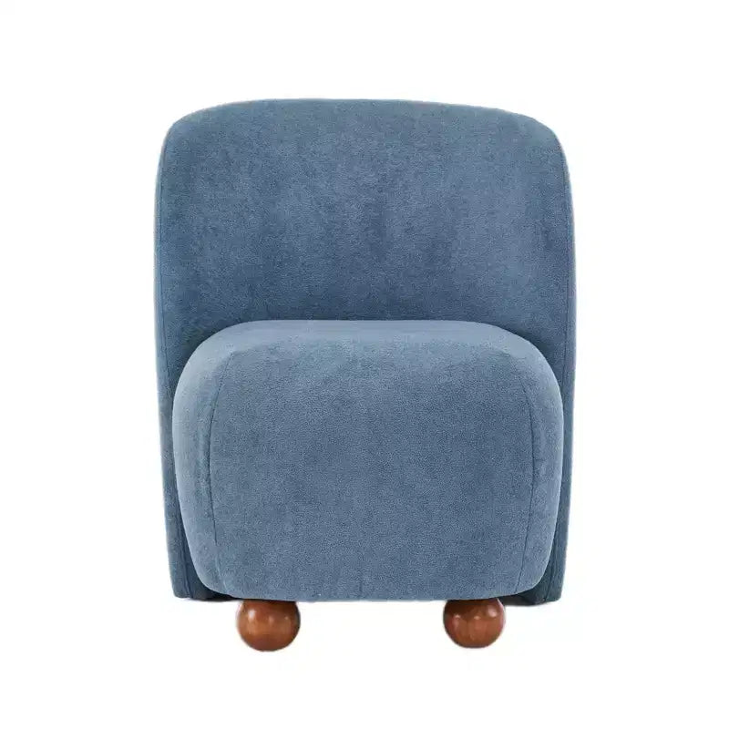 Chaises d'appoint Okak pour chambre à coucher, chaises d'appoint modernes à dossier bas, chaises de salon rembourrées sans accoudoirs, pieds ronds en bois de pin