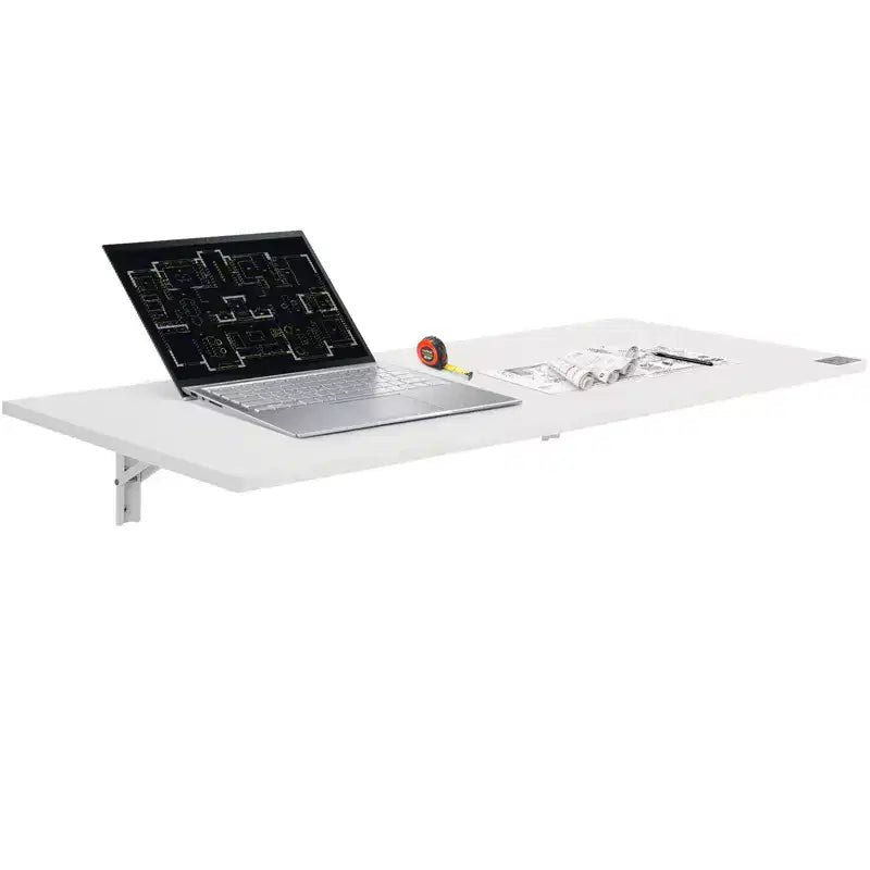 VEVOR Wall Mounted Folding Table, 43.31 x 18.11 Wall Mount Drop Leaf Table, Floating Desk with Iron Bracket, Fold Down Desk