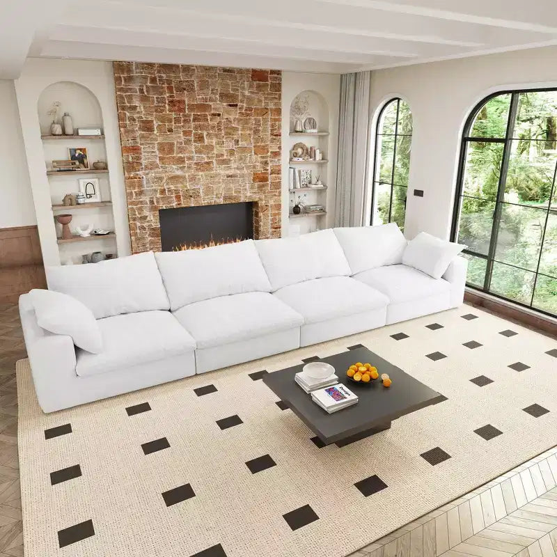 Cloud Modular Sectional Sofa with Thick Cushion 160, Convertible Couch Deep Seat Couches (4 Seaters)