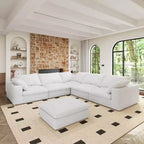 Oversized 160 Cloud Modular Sectional Sofa with Storage Ottomans, 6seaters Convertible Couch Deep Seat Couches for Living Room 6seaters