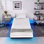 Karl Home Struttura letto matrimoniale galleggiante con stazione di ricarica USB e luce LED