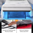 Karl Home Struttura letto matrimoniale galleggiante con stazione di ricarica USB e luce LED