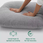 Poltrona Hommpa Mid-century ergonomica in lino con tasche laterali e struttura in acciaio, grigia