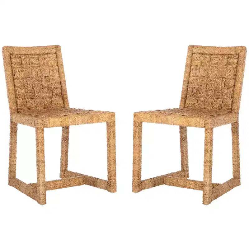 Jermaine Woven Dining Chair (Set of 2) - SFV1308 - Natural - Safavieh Couture