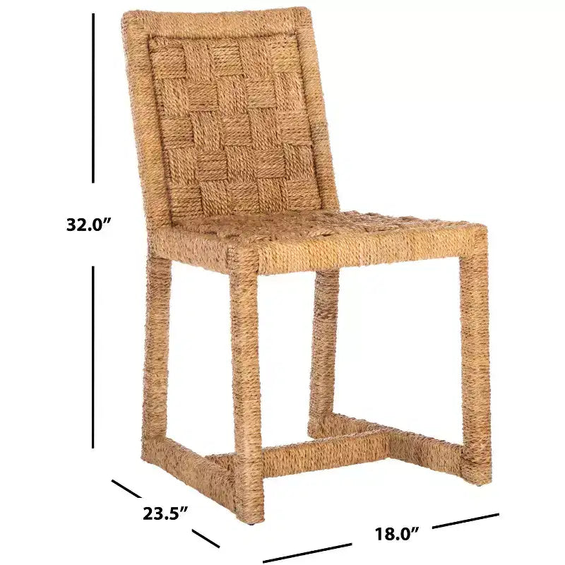 Chaise de salle à manger tissée Jermaine (Lot de 2) - SFV1308 - Naturel - Safavieh Couture