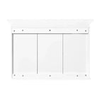 Armadietto dei Medicinali 40W con Specchio, Armadietto da Bagno con Ripiani Regolabili e Ante in Vetro, Armadietto a Specchio da Parete, Bianco - ModernLuxe