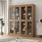 Credenza in legno 72x62x16, organizer portaoggetti con ripiani regolabili e ante in vetro per cucina, camera da letto, ingresso, soggiorno/sala da pranzo