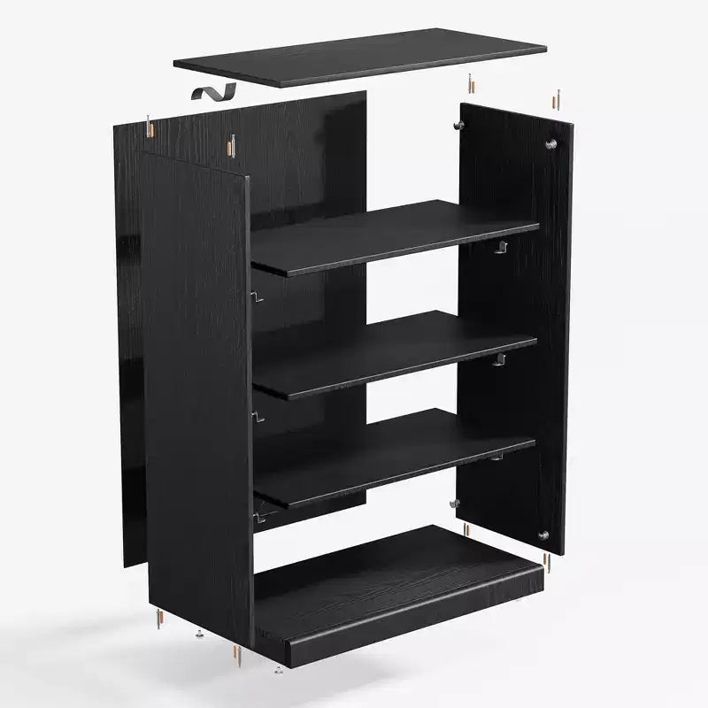 Mobile credenza accentato in legno 49*31*16, organizer portaoggetti con ripiani regolabili per cucina, camera da letto, soggiorno, sala da pranzo