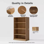Mobile credenza accentato in legno 49*31*16, organizer portaoggetti con ripiani regolabili per cucina, camera da letto, soggiorno, sala da pranzo