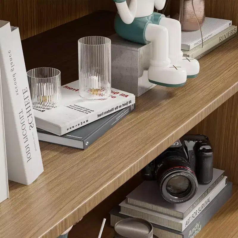 Mobile credenza accentato in legno 49*31*16, organizer portaoggetti con ripiani regolabili per cucina, camera da letto, soggiorno, sala da pranzo