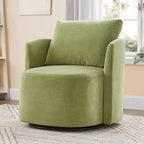 Okak 360Swivel Modern Accent Chair, 29.9 Accent Barrel Armchair, Upholstered Swivel Sofa Chair with Curved Design for Living Room, Bedroom