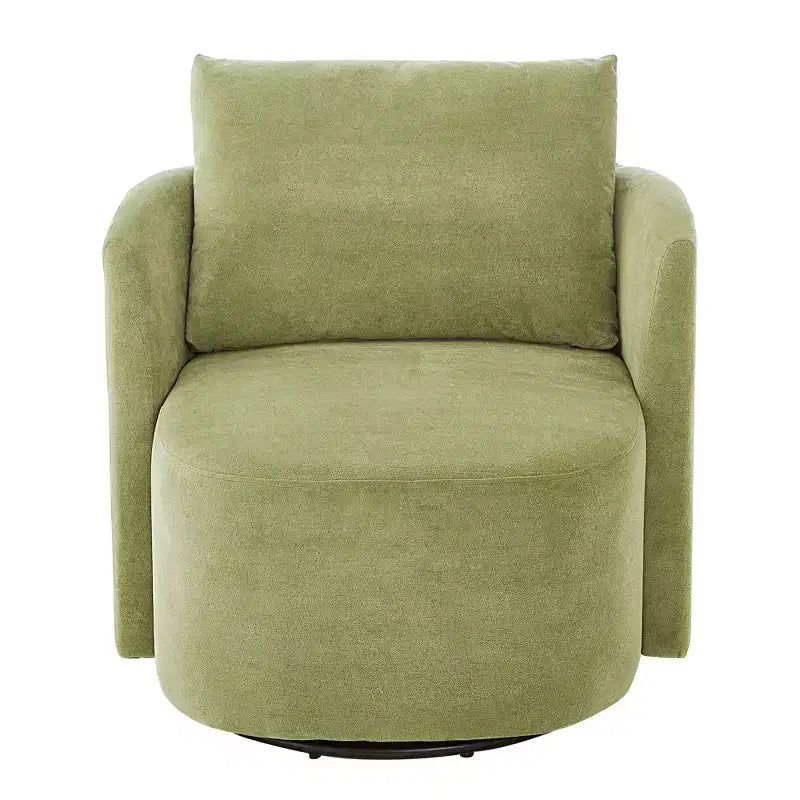 Poltrona Girevole Moderna Okak 360°, Poltrona a Botte Accent 29.9", Poltrona Divano Girevole Imbottita con Design Curvo per Soggiorno, Camera da Lete