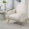Okak Modern Accent Chairs for Bedroom, Accent Chair With Metal Gold Legs, Snowflake fabric Armchair, Single Sofa Chair for Living Room
