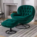 Okak Modern Accent Chairs for Bedroom with Ottoman, Accent Leisure Chair with Cushioned Seat
