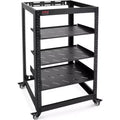 Pyle 20U Open Frame Network Cabinet - Heavy Duty Steel Rack for Servers & AV Gear (PLRS20UW) - Black
