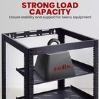 Pyle Armadio di Rete a Telaio Aperto 20U - Rack in Acciaio Resistente per Server e Attrezzature AV (PLRS20UW) - Nero