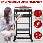 Pyle Armadio di Rete a Telaio Aperto 20U - Rack in Acciaio Resistente per Server e Attrezzature AV (PLRS20UW) - Nero