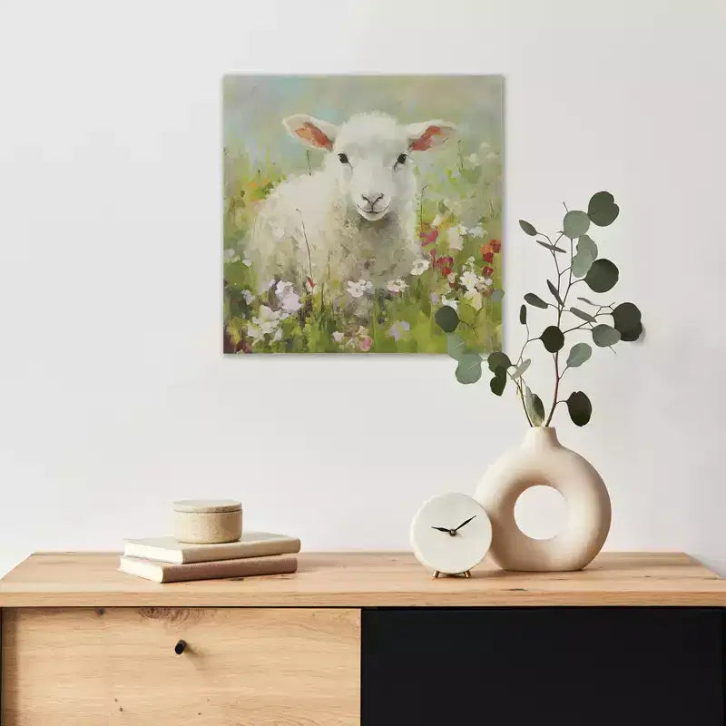 MAYEERTY Tableau mural en toile d'agneau coloré