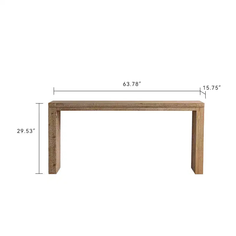 Console étroite rectangulaire en bois Nick Rustic 63 de GDFStudio