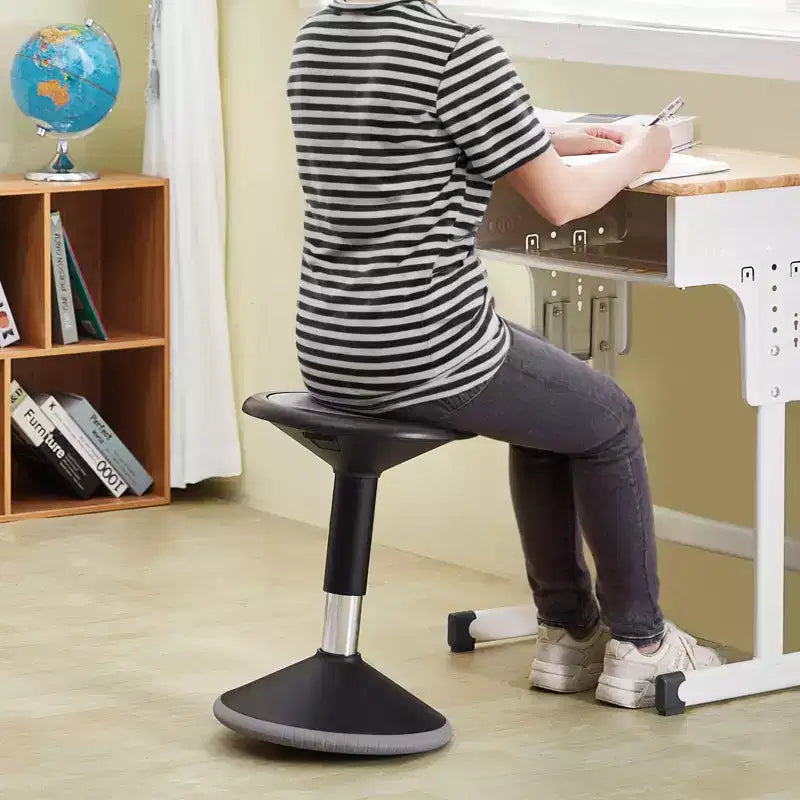 Chaise Oscillante VEVOR, Hauteur Réglable (15.7-21.7), Chaise Active, Tabouret Oscillante Flexible en PVC+ABS Améliore la Concentration, Âge 12-18 Ans, Noir